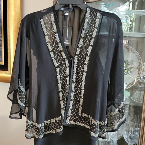 INC black fancy dress shawl O/S NWT 🖤 - Picture 1 of 4